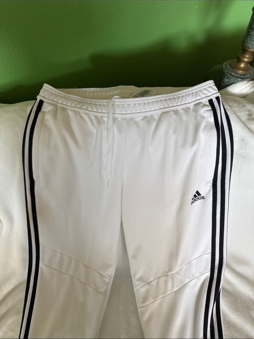 adidas White Joggers with Black Side Stripes